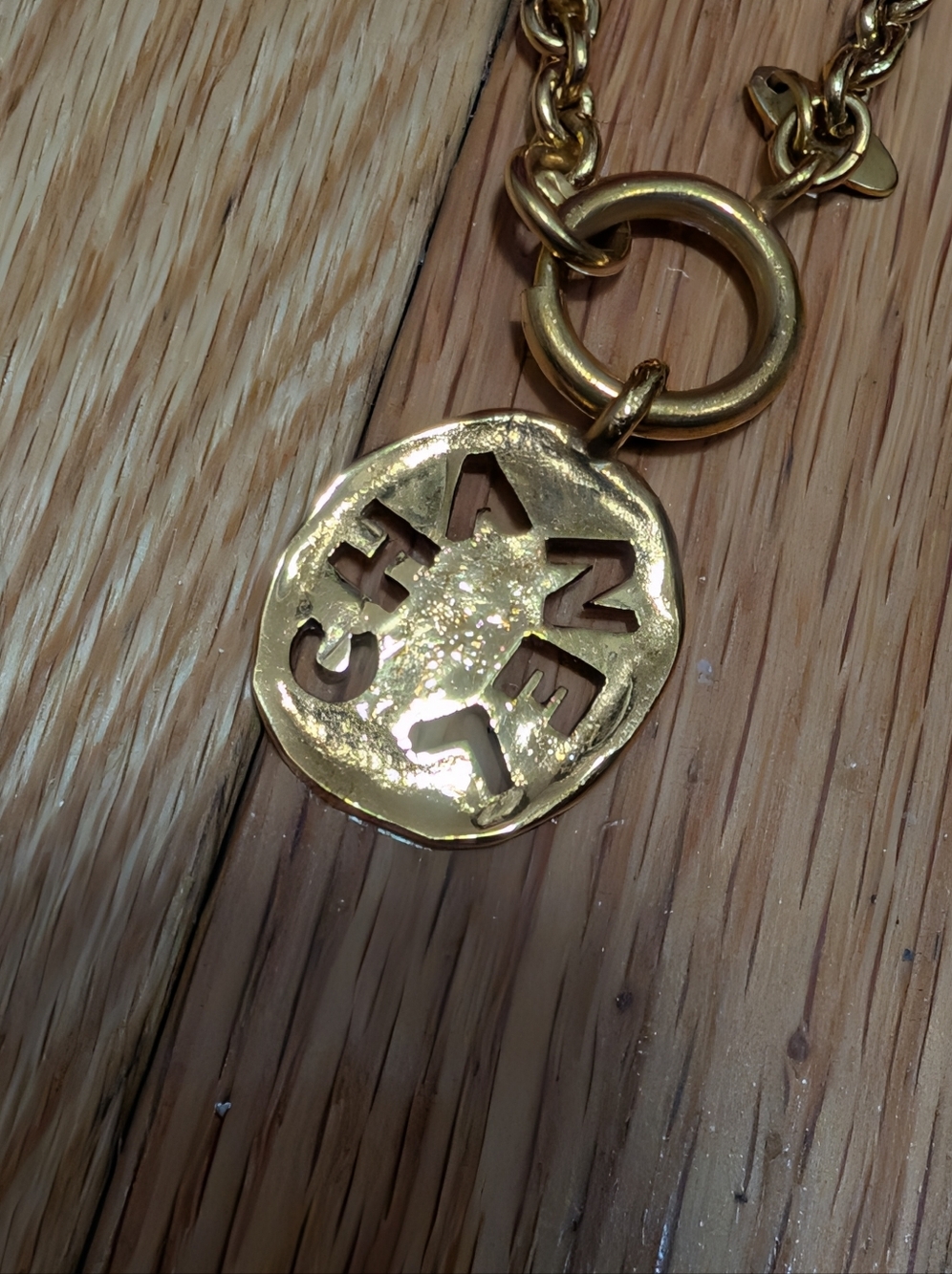 VINTAGE CHANEL 1986-1994 LOGO CUT OUT CHOKER NECKLACE - Picture 8 of 9